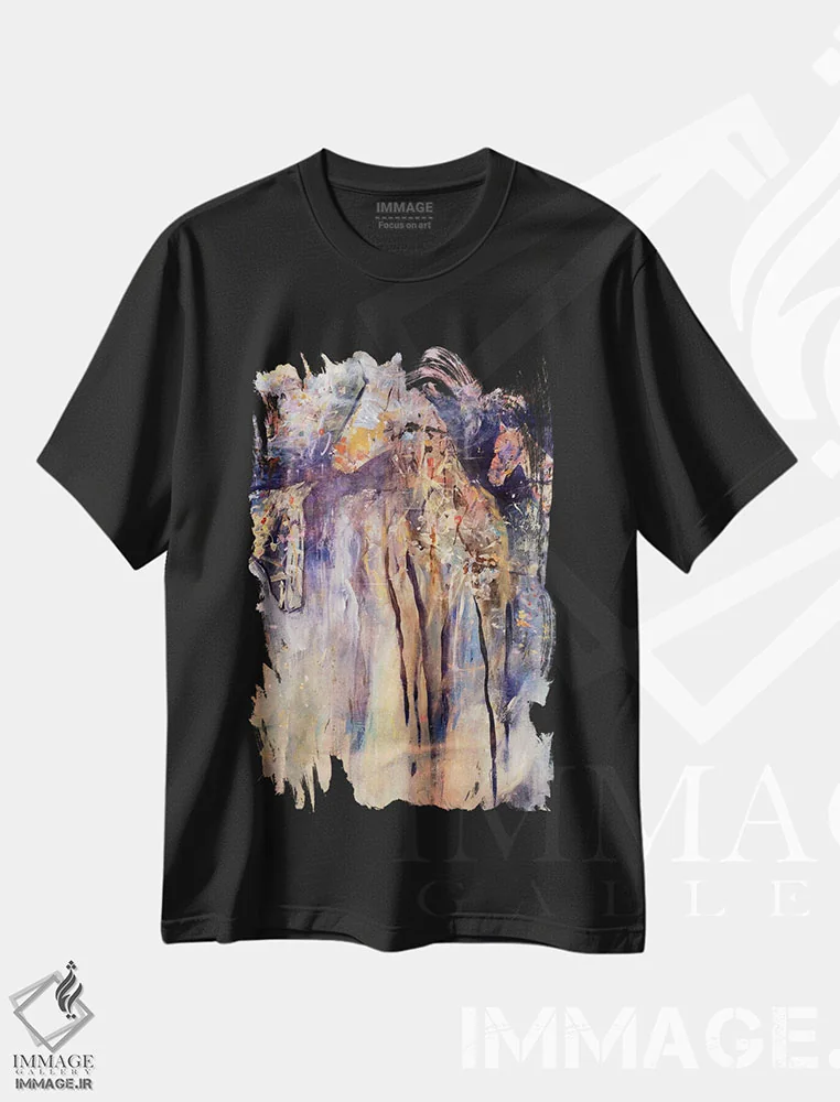 تیشرت مشکی طرح دار انبار جشن، هنر فاخر معاصر اثر جولیان اسپنسر | immage.ir