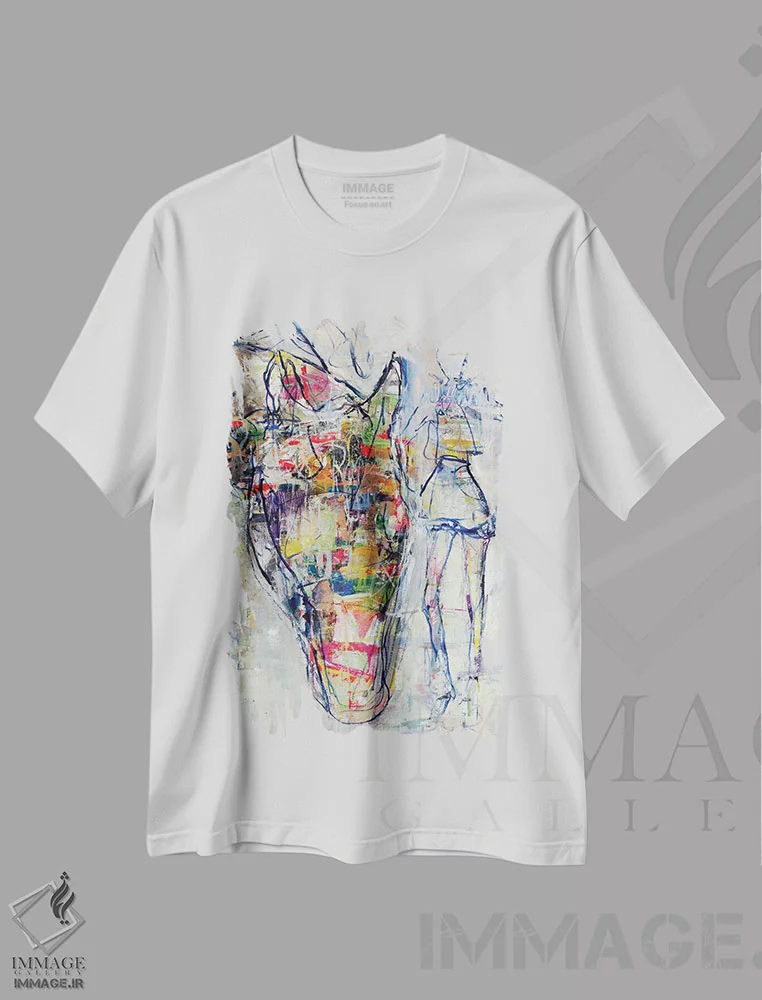 تیشرت سفید طرح دار رویای سیرک اثر جولیان اسپنسر | فروشگاه ایماژ