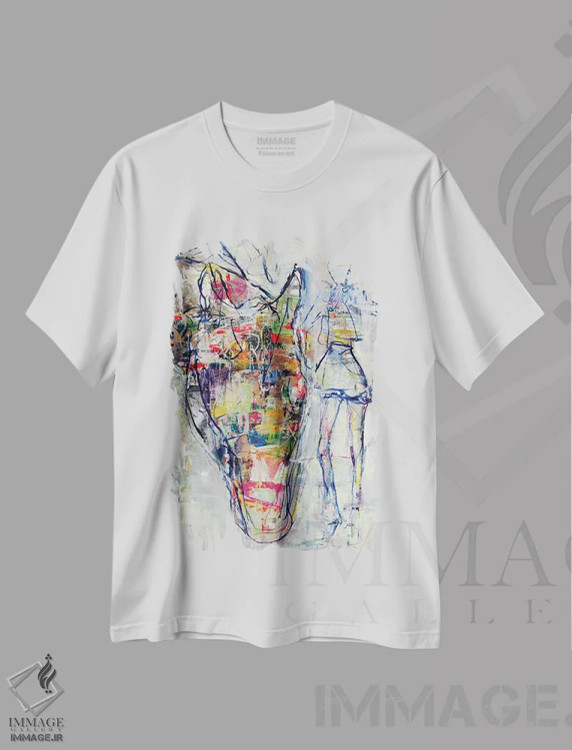 تیشرت سفید طرح دار رویای سیرک اثر جولیان اسپنسر | فروشگاه ایماژ
