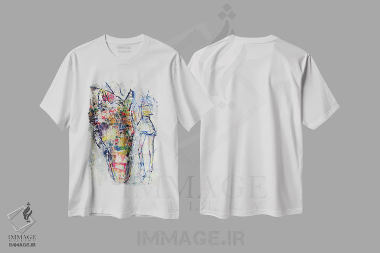 تیشرت سفید طرح دار رویای سیرک اثر جولیان اسپنسر | فروشگاه ایماژ