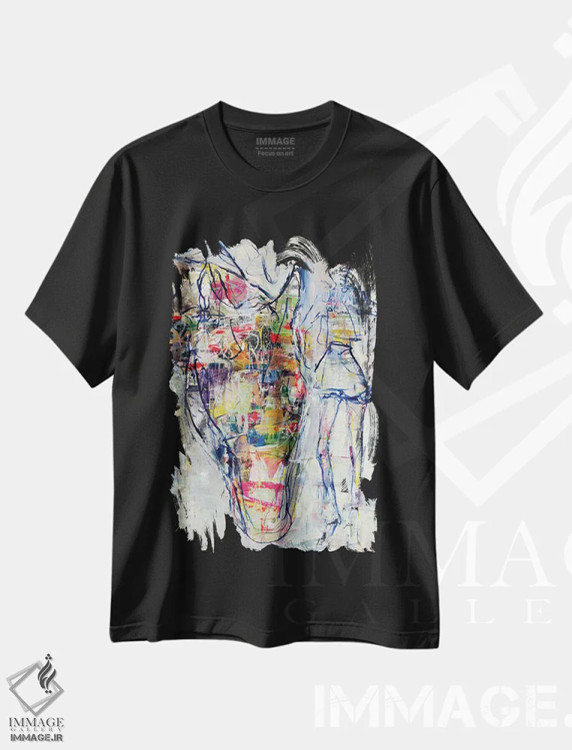 تیشرت مشکی طرح دار رویای سیرک اثر جولیان اسپنسر | immage.ir
