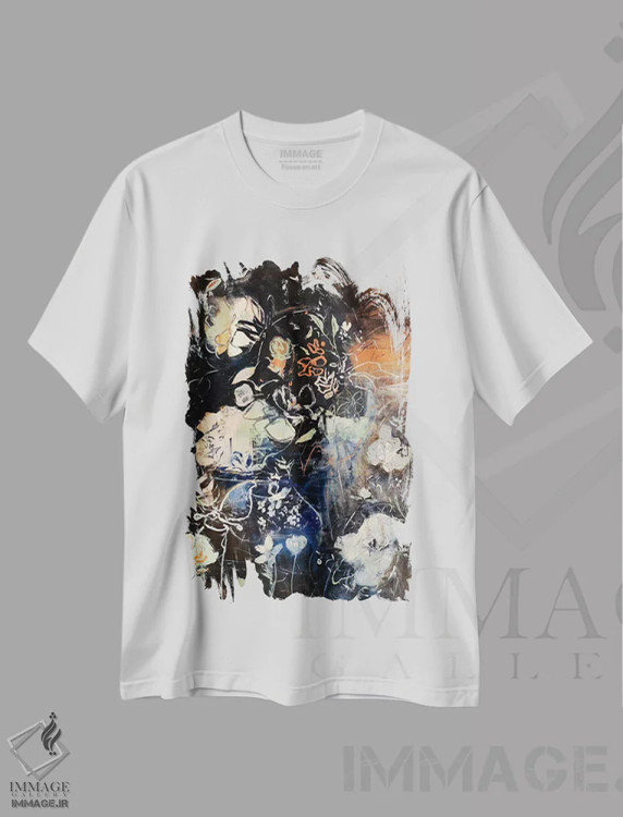تیشرت سفید طرح دار خواب عمیق، آبستره اثر جولیان اسپنسر | immage.ir