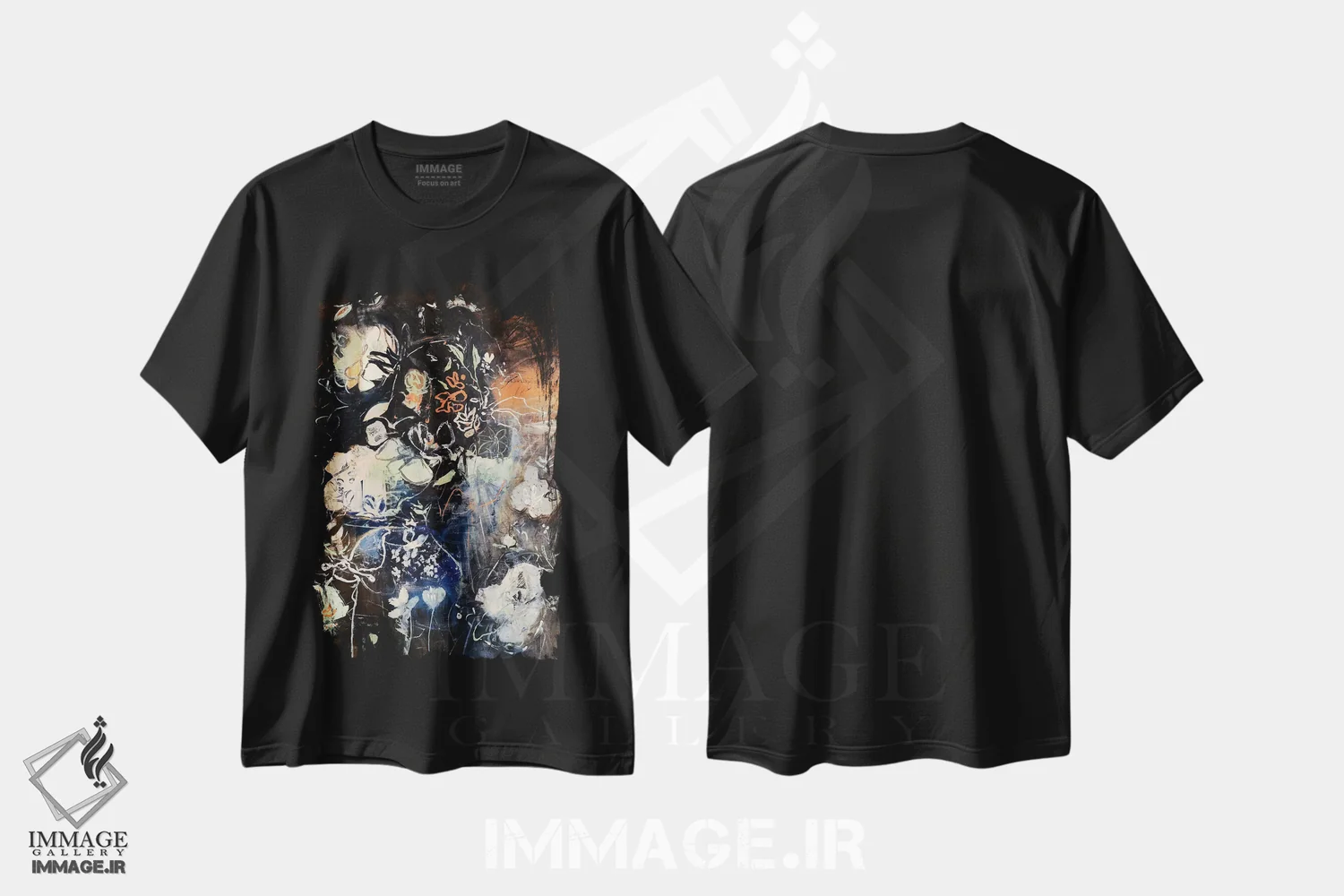 تیشرت مشکی طرح دار خواب عمیق، آبستره اثر جولیان اسپنسر | فروشگاه ایماژ