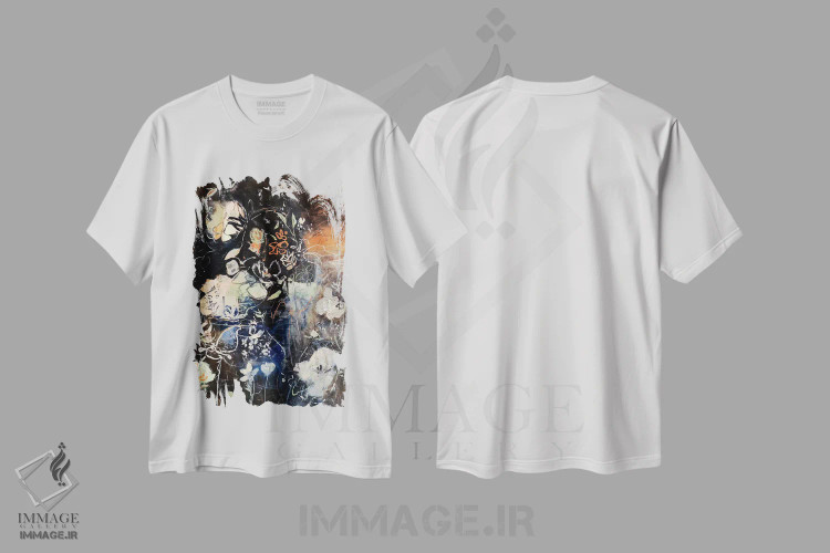 تیشرت سفید طرح دار خواب عمیق، آبستره اثر جولیان اسپنسر | immage.ir