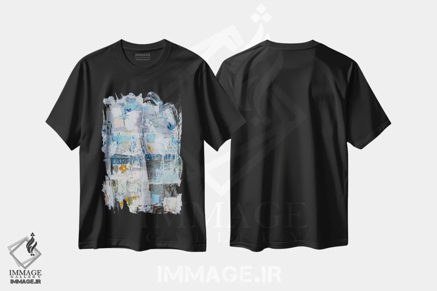 تیشرت مشکی طرح دار گلدان کوچک صورتی اثر جولیان اسپنسر | immage.ir