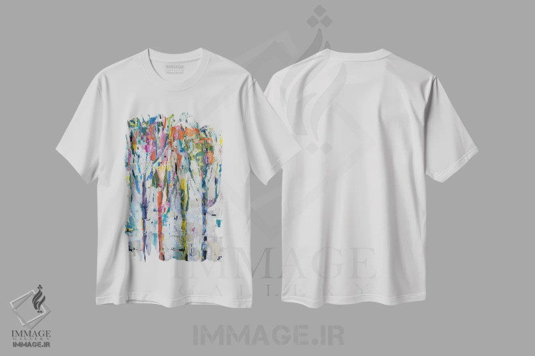 تیشرت سفید طرح دار شاخه های درخشان اثر جولیان اسپنسر | immage.ir
