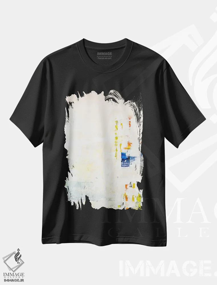 تیشرت مشکی طرح دار آرامش ۱ اثر جولیان اسپنسر | فروشگاه ایماژ