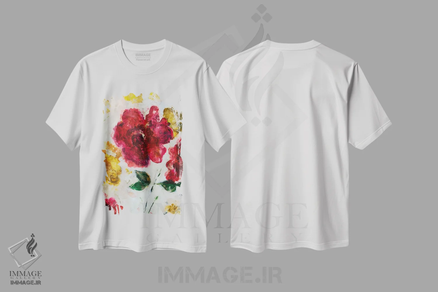 تیشرت سفید طرح دار رسیدن بهار، هنر فاخر معاصر اثر جولیان اسپنسر | immage.ir