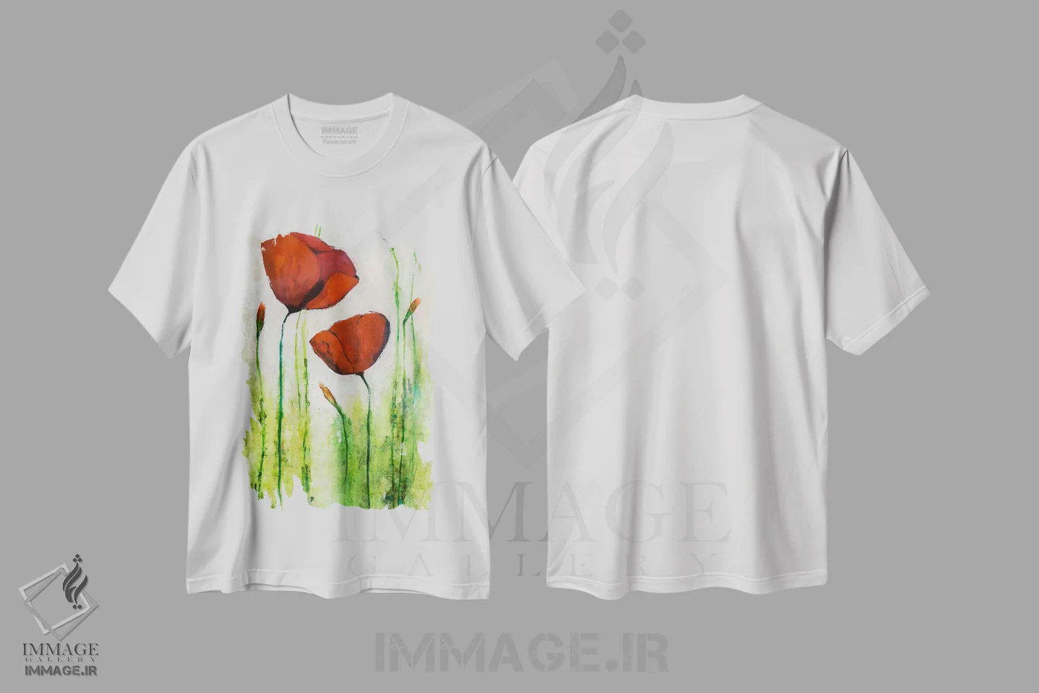 تیشرت سفید طرح دار بهار پرشور III، تزئینی اثر جولیان اسپنسر | فروشگاه ایماژ