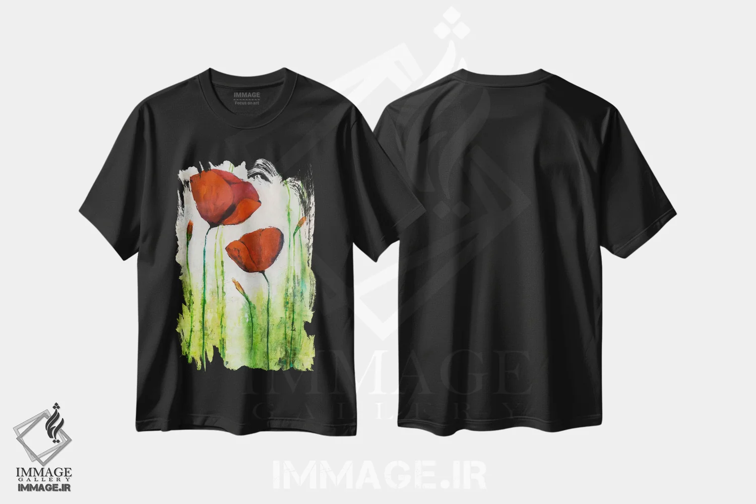 تیشرت مشکی طرح دار بهار پرشور III، تزئینی اثر جولیان اسپنسر | immage.ir
