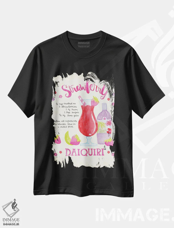 تیشرت مشکی طرح دار فرار به مناطق گرمسیری I، تزئینی اثر جسیکا ویبل | immage.ir