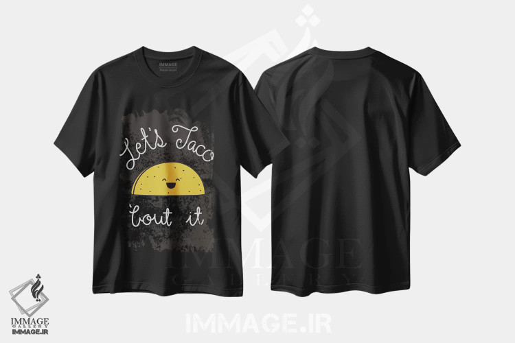 تیشرت مشکی طرح دار درباره تاکو صحبت کن I، تزئینی اثر جسیکا ویبل | فروشگاه ایماژ