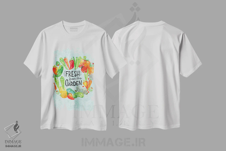 تیشرت سفید طرح دار تازگی باغ II، تزئینی اثر جسیکا ویبل | immage.ir