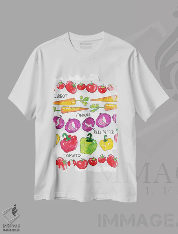تیشرت سفید طرح دار تازگی باغ IV، تزئینی اثر جسیکا ویبل | immage.ir