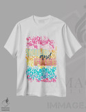 تیشرت سفید طرح دار رنگین کمان وحشی II، تزئینی اثر جسیکا ویبل | فروشگاه ایماژ