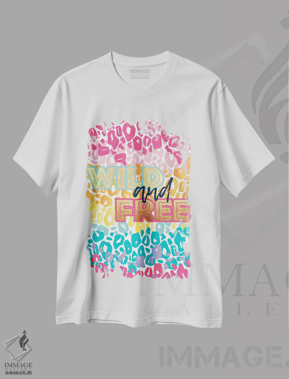 تیشرت سفید طرح دار رنگین کمان وحشی II، تزئینی اثر جسیکا ویبل | فروشگاه ایماژ