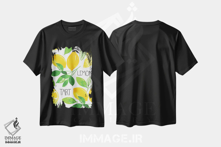 تیشرت مشکی طرح دار میوه آبرنگی III، تزئینی اثر جسیکا ویبل | فروشگاه ایماژ