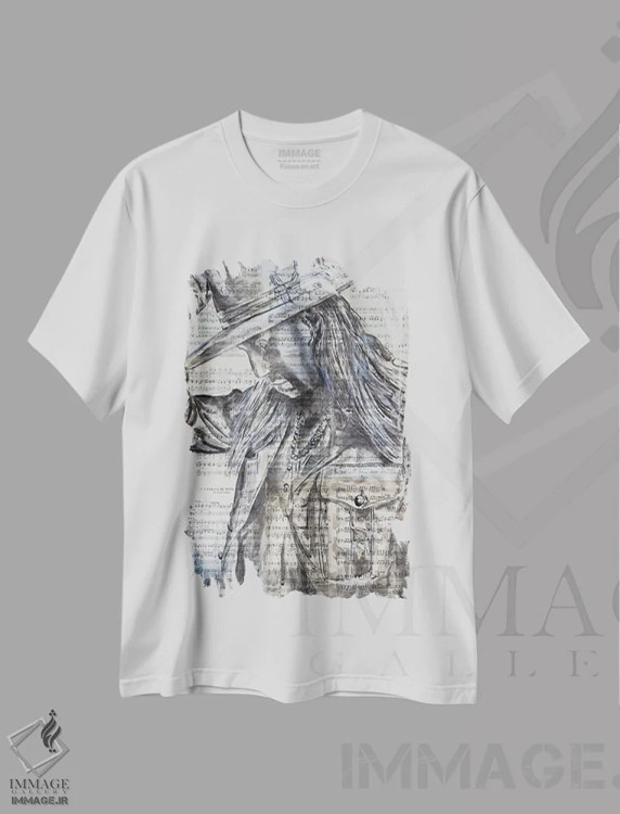 تیشرت سفید طرح دار یاغی، هنر فاخر معاصر اثر جیسون سوو | فروشگاه ایماژ