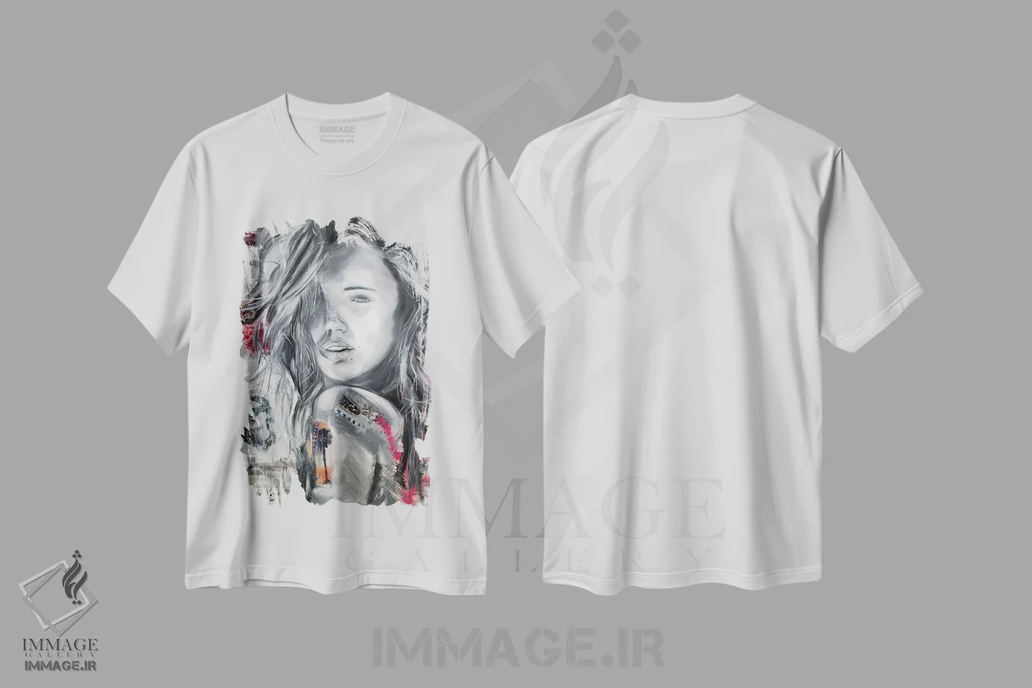 تیشرت سفید طرح دار بوسه خورشید، هنر فاخر معاصر اثر جیسون سوو | immage.ir