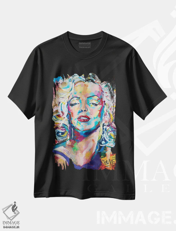 تیشرت مشکی طرح دار مرلین مونرو، هنر فاخر معاصر اثر جیسون سوو | فروشگاه ایماژ