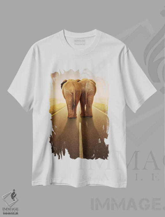 تیشرت سفید طرح دار رفتن با هم، مدیوم اثر یوهان سوانپوئل | فروشگاه ایماژ