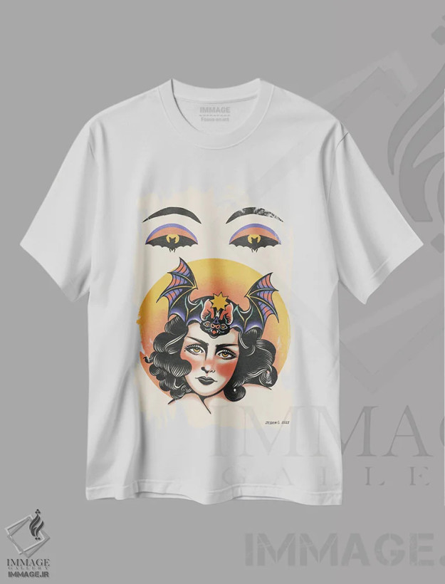 تیشرت سفید طرح دار بت بتی، دکوراسیون جایگزین اثر جسیکا اُ. | فروشگاه ایماژ