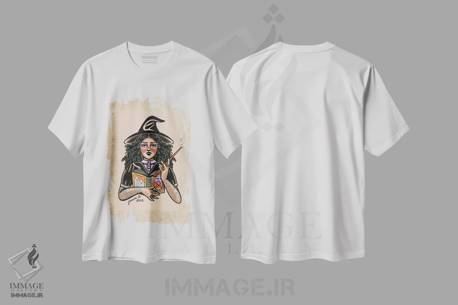 تیشرت سفید طرح دار افسون شده، هنر آمریکایی آفریقایی تبار اثر جسیکا اُ. | فروشگاه ایماژ