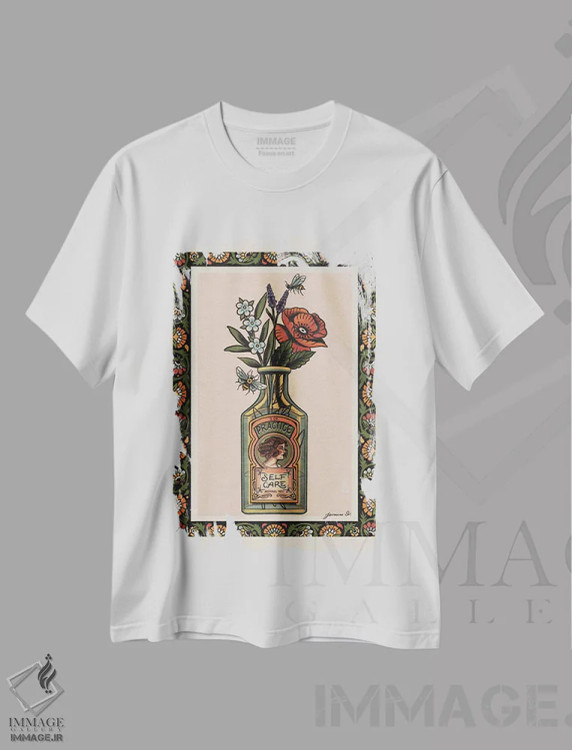 تیشرت سفید طرح دار مراقبت از خود، دکوراسیون جایگزین اثر جسیکا اُ. | immage.ir