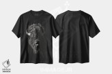 تیشرت مشکی طرح دار کنده کاری وحشی ۴، هنر تزئینی سیاه و سفید اثر جولی تی. چاپمن | immage.ir