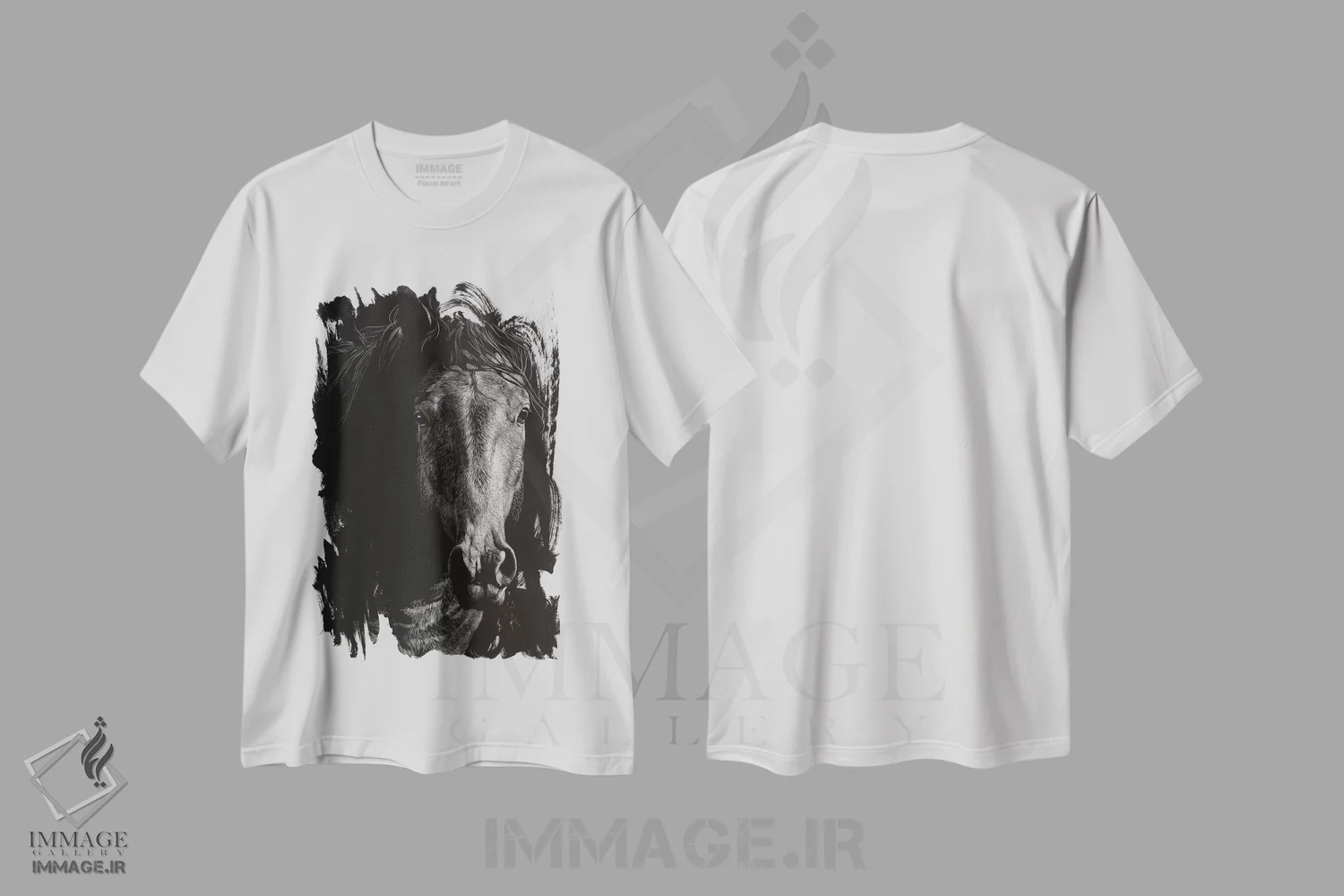 تیشرت سفید طرح دار کنده کاری وحشی ۶، هنر تزئینی سیاه و سفید اثر جولی تی. چاپمن | immage.ir