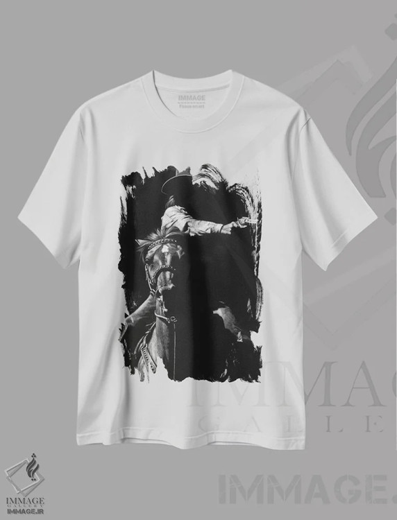 تیشرت سفید طرح دار وسیله فرار ۱، هنر تزئینی سیاه و سفید اثر جولی تی. چاپمن | فروشگاه ایماژ