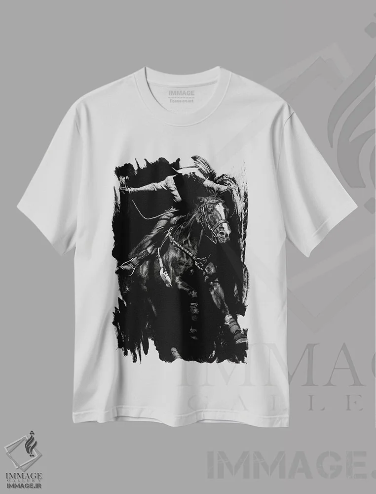 تیشرت سفید طرح دار رودئوی کنده کاری ۳، هنر تزئینی سیاه و سفید اثر جولی تی. چاپمن | فروشگاه ایماژ