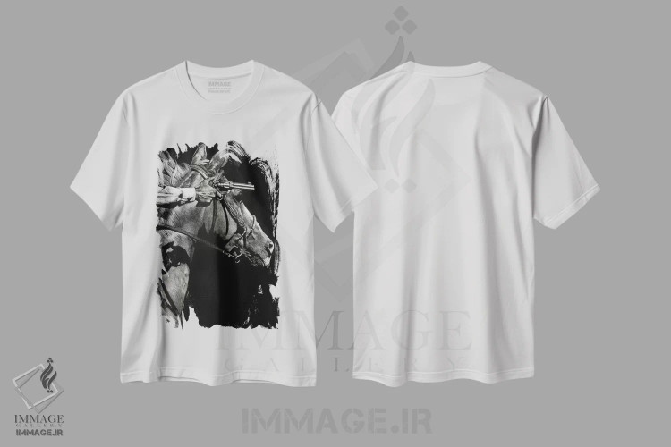 تیشرت سفید طرح دار وسیله فرار ۲، هنر تزئینی سیاه و سفید اثر جولی تی. چاپمن | immage.ir