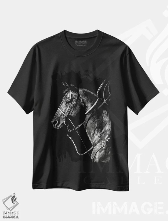 تیشرت مشکی طرح دار رودئوی کنده کاری ۵، هنر تزئینی سیاه و سفید اثر جولی تی. چاپمن | فروشگاه ایماژ