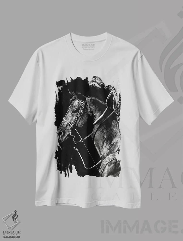 تیشرت سفید طرح دار رودئوی کنده کاری ۵، هنر تزئینی سیاه و سفید اثر جولی تی. چاپمن | immage.ir