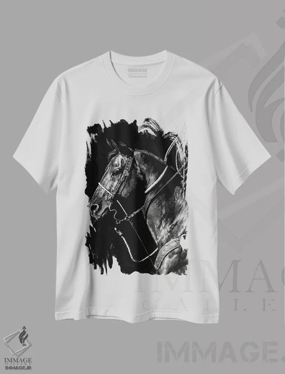 تیشرت سفید طرح دار رودئوی کنده کاری ۵، هنر تزئینی سیاه و سفید اثر جولی تی. چاپمن | immage.ir