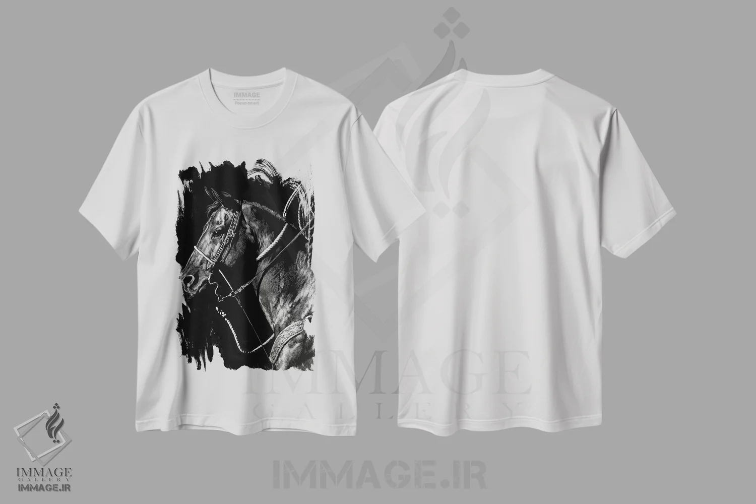 تیشرت سفید طرح دار رودئوی کنده کاری ۵، هنر تزئینی سیاه و سفید اثر جولی تی. چاپمن | immage.ir