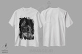 تیشرت سفید طرح دار حکاکی سگ ها شماره ۳، هنر فاخر اثر جولی تی. چاپمن | فروشگاه ایماژ