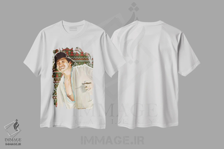 تیشرت سفید طرح دار اددی پسرعمو، هنر فاخر معاصر اثر جوئل تِش | فروشگاه ایماژ
