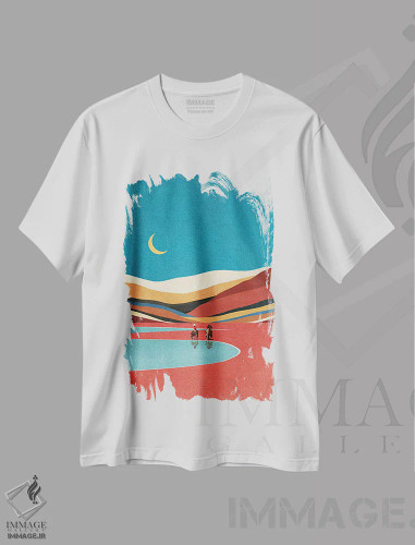 تیشرت سفید طرح دار مقصد ناگفته، تزئینی اثر استون کلاژز | فروشگاه ایماژ