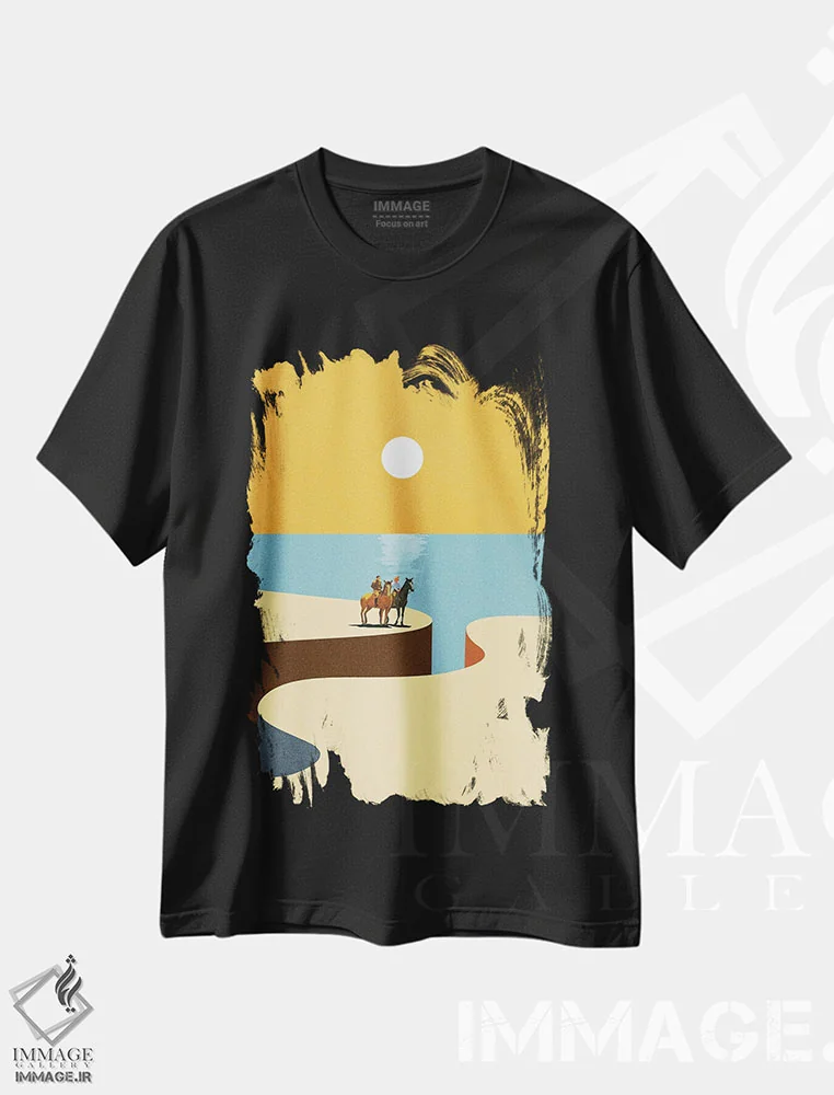 تیشرت مشکی طرح دار فراتر از محدودیت ها، تزئینی اثر استون کلاژز | immage.ir