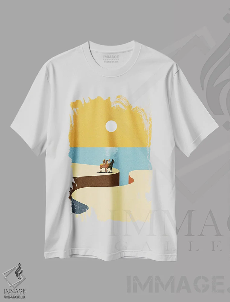 تیشرت سفید طرح دار فراتر از محدودیت ها، تزئینی اثر استون کلاژز | فروشگاه ایماژ