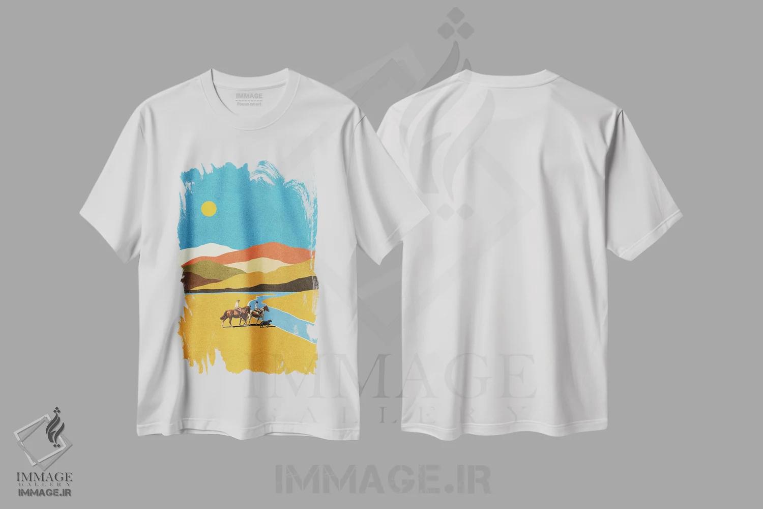 تیشرت سفید طرح دار ادامه بده، تزئینی اثر استون کلاژز | فروشگاه ایماژ