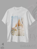 تیشرت سفید طرح دار معماری بوداپست، مدیوم اثر جاستین میلتون | immage.ir