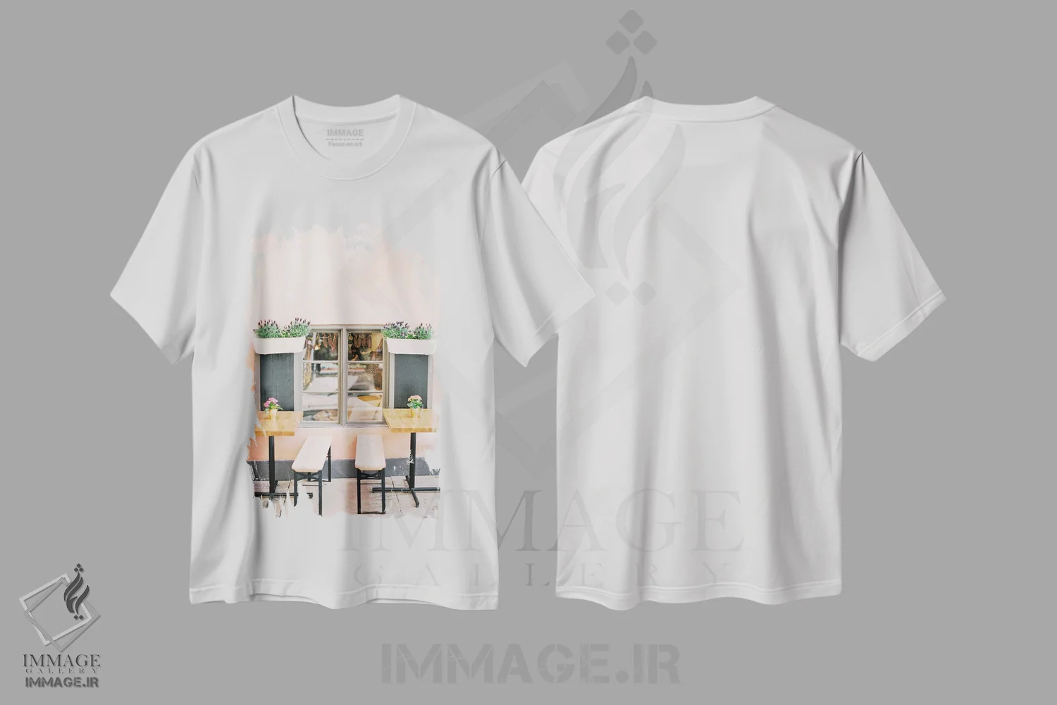 تیشرت سفید طرح دار کافه سوئدی، مدیوم اثر جاستین میلتون | فروشگاه ایماژ