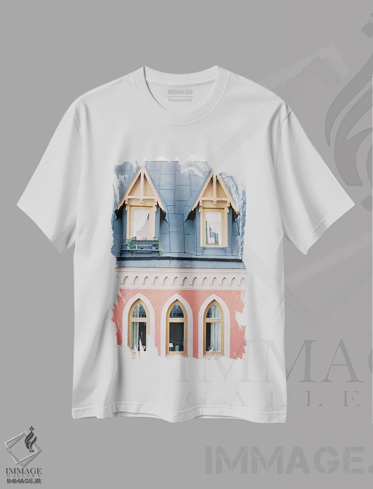تیشرت سفید طرح دار بام های سوئدی، مدیوم اثر جاستین میلتون | immage.ir