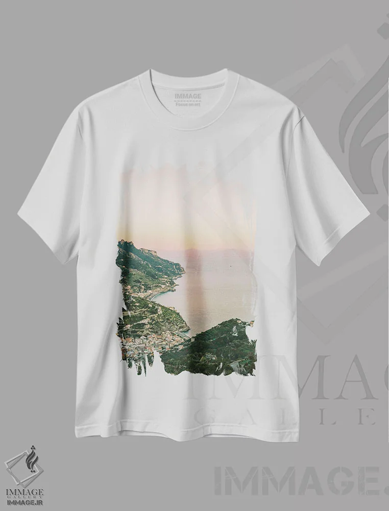 تیشرت سفید طرح دار زیبایی راولو، مدیوم اثر جاستین میلتون | immage.ir