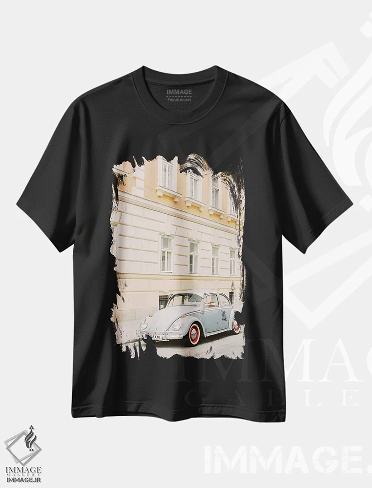 تیشرت مشکی طرح دار رویاهای اروپایی، مدیوم اثر جاستین میلتون | فروشگاه ایماژ