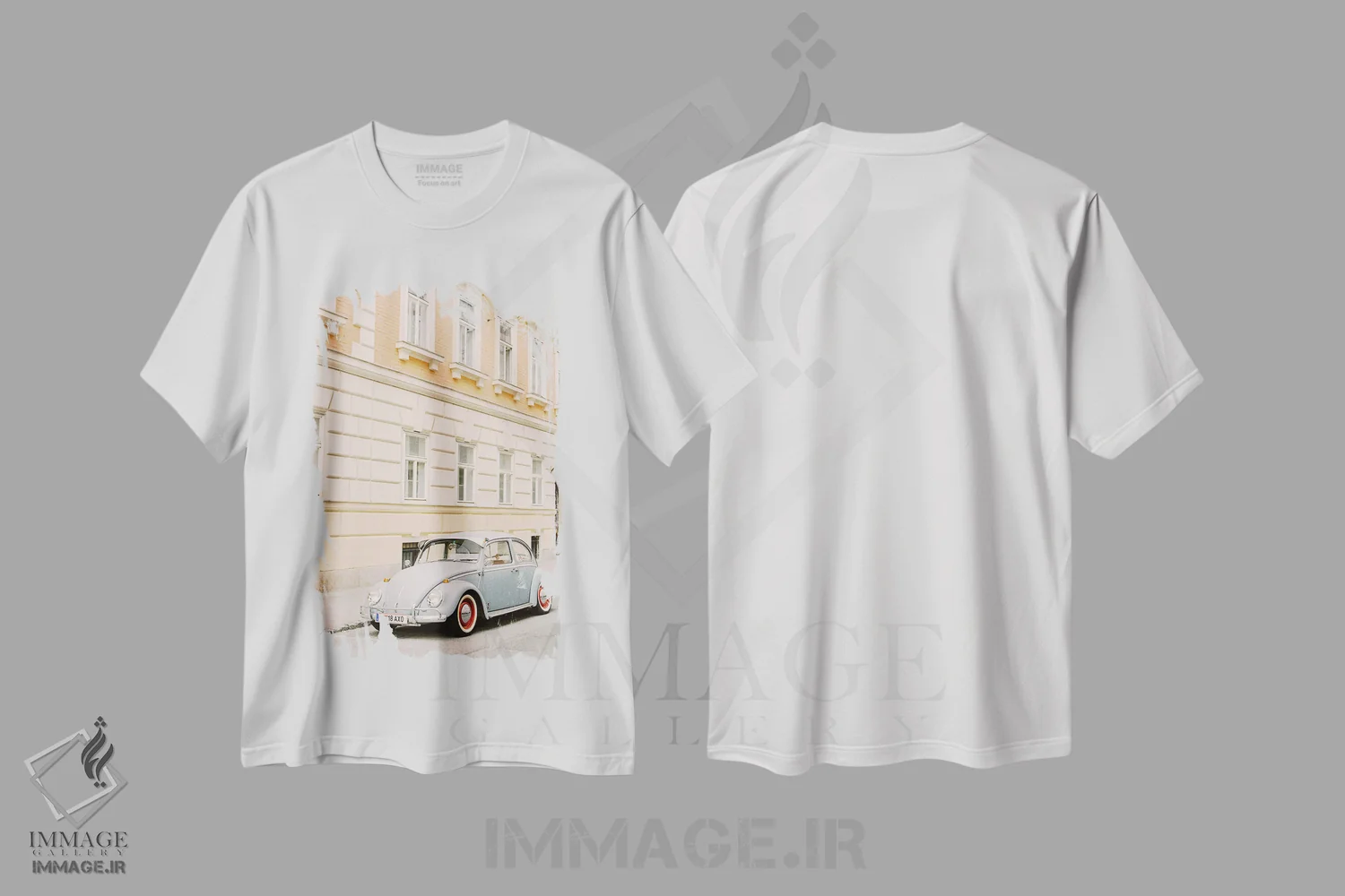 تیشرت سفید طرح دار رویاهای اروپایی، مدیوم اثر جاستین میلتون | immage.ir