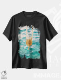 تیشرت مشکی طرح دار دریای مدیترانه، مدیوم اثر جاستین میلتون | immage.ir